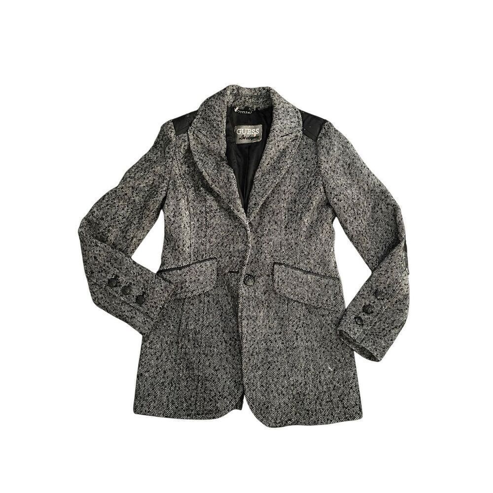 GUESS TWEED LEATHER JACKET